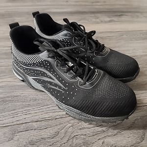 Furuian Steel Toe Black Shoes for Men Breathable & Lightweight US 11
